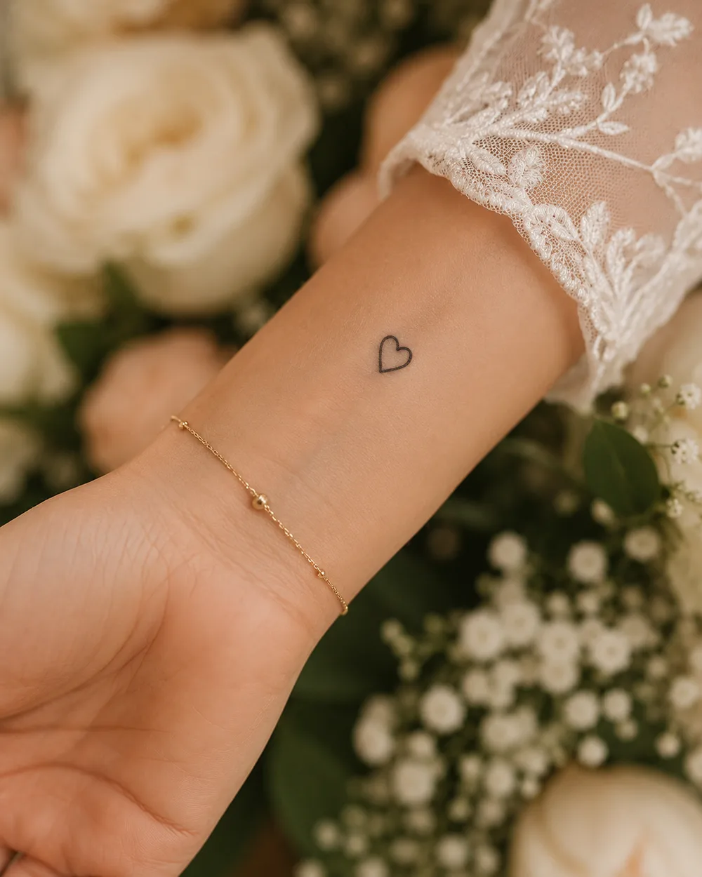 Tatuaje delicado en boda